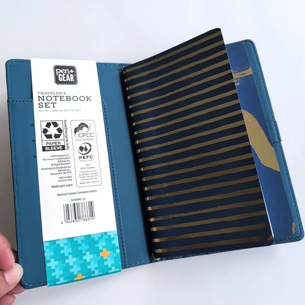 Pen+Gear Travelers Notebook Set Simulated Faux Leather 240 Pages NEW